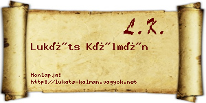 Lukáts Kálmán névjegykártya