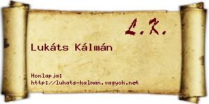 Lukáts Kálmán névjegykártya