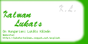 kalman lukats business card