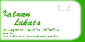 kalman lukats business card